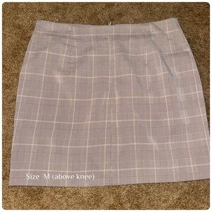 H&M Gray Plaid Pencil Skirt